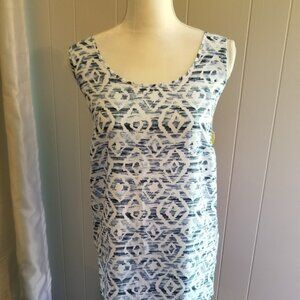 Blue & white tank top